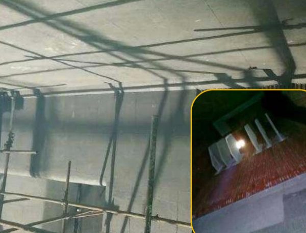 Bagian atas boiler CFB, layar pendingin air, Dapat dibuat dengan serudukan plastik
