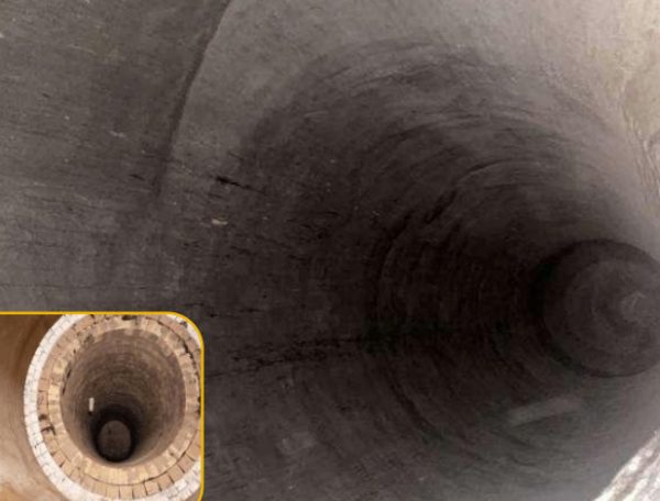 Boiler CFB - cerobong horizontal, atap segi delapan, area target, konstruksi penuangan tabung tengah